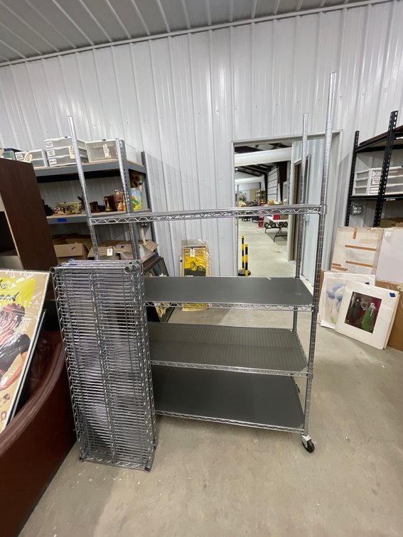 4-Tiered Metal Wire Shelf Unit w/4 Additional Shelves