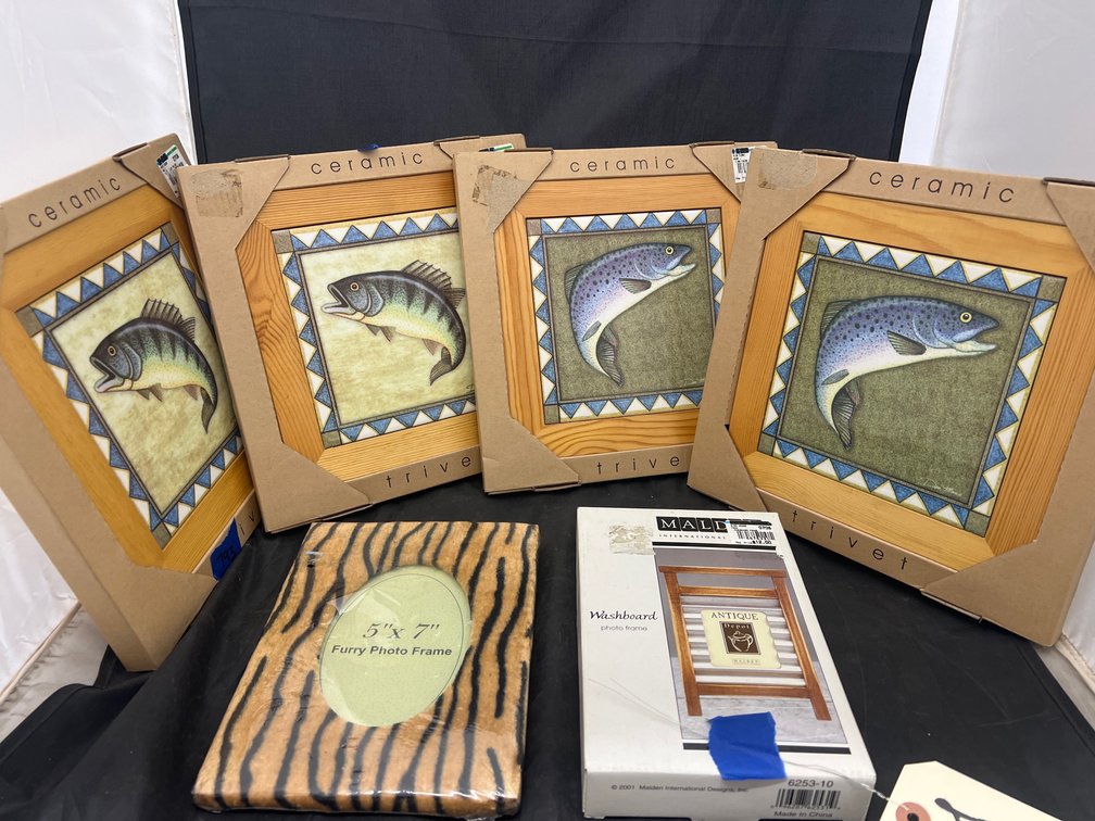 4 - Trivets - Washboard Picture Frame & Furry Pic Frame