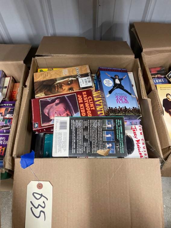 Box of Assorted VHS Tapes
