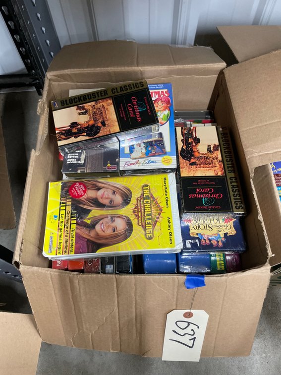 Box of Assorted VHS Tapes
