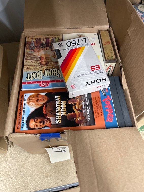 Box of Assorted VHS Tapes