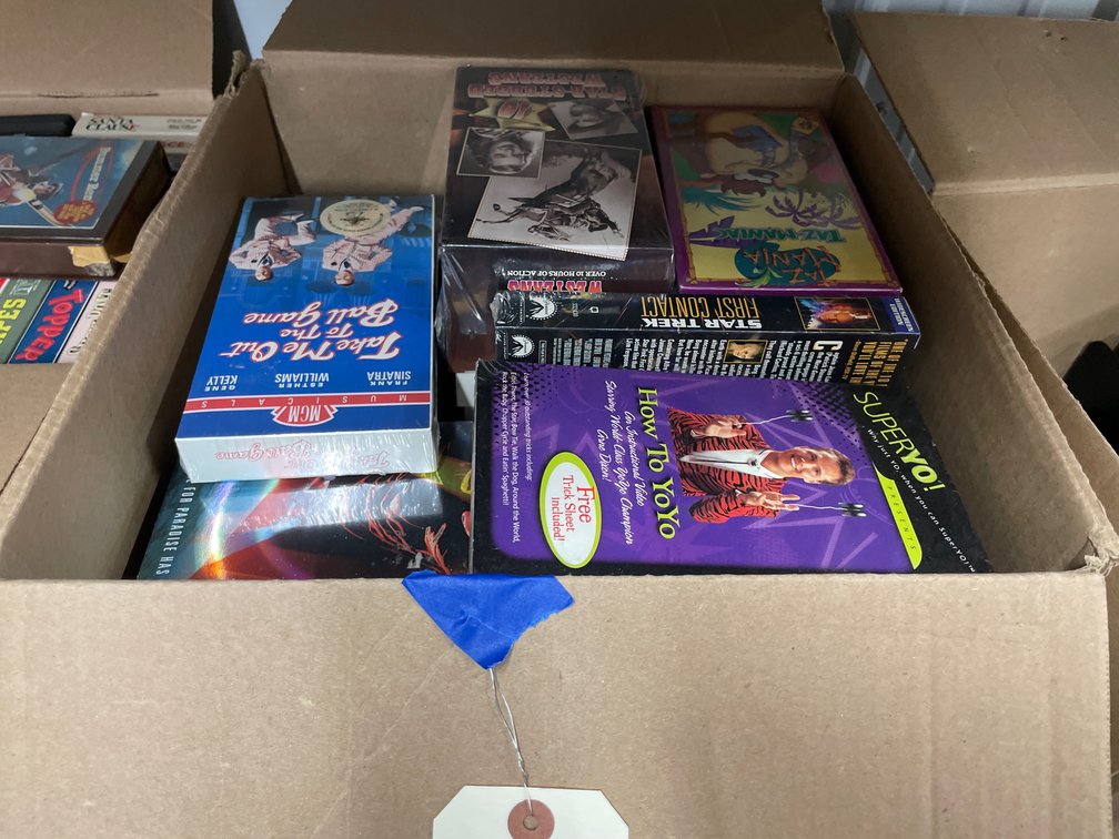 Box of Assorted VHS Tapes