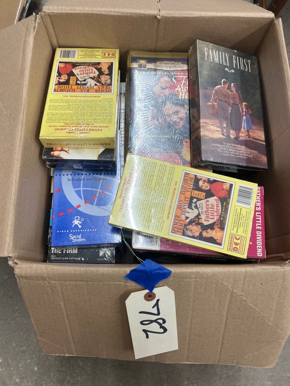 Box of Assorted VHS Tapes