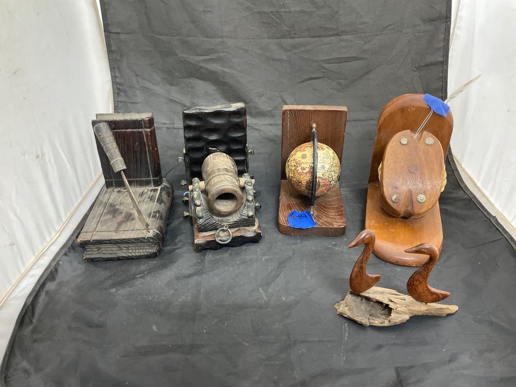 4 - Assorted Bookends & Wood Duck Carving