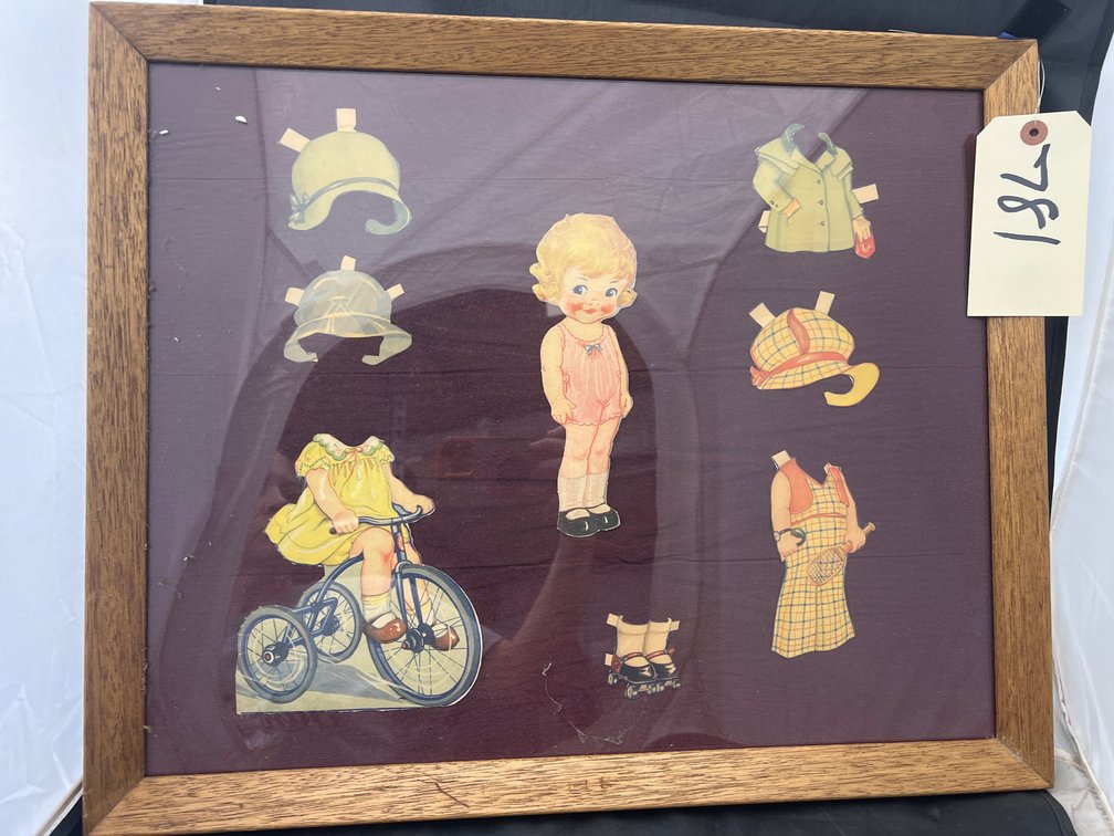 Framed Paper Doll Cutout