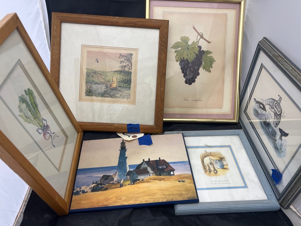 Stack of Assorted Framed Prints