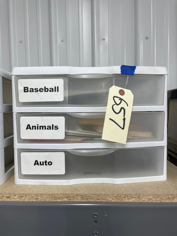 3-Drawer Plastic Organizer w/Magnets & Post Cards & More