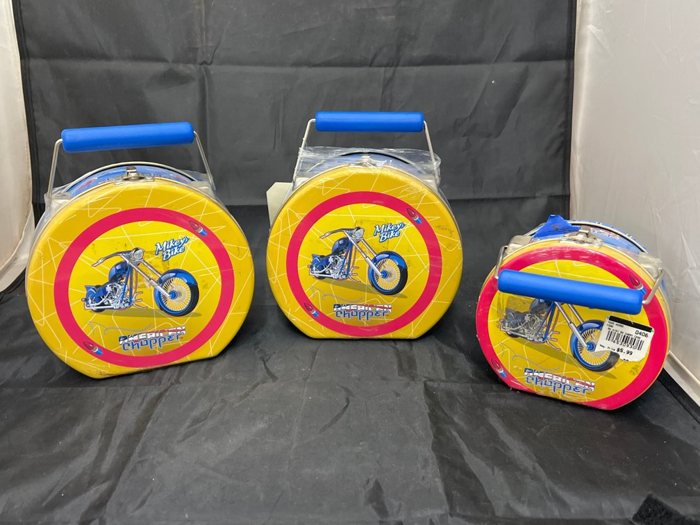 3 Pcs - Mikey's Bike American Chipper Lunch Pails