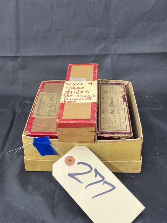 Box of Glass Slides for Magic Projector