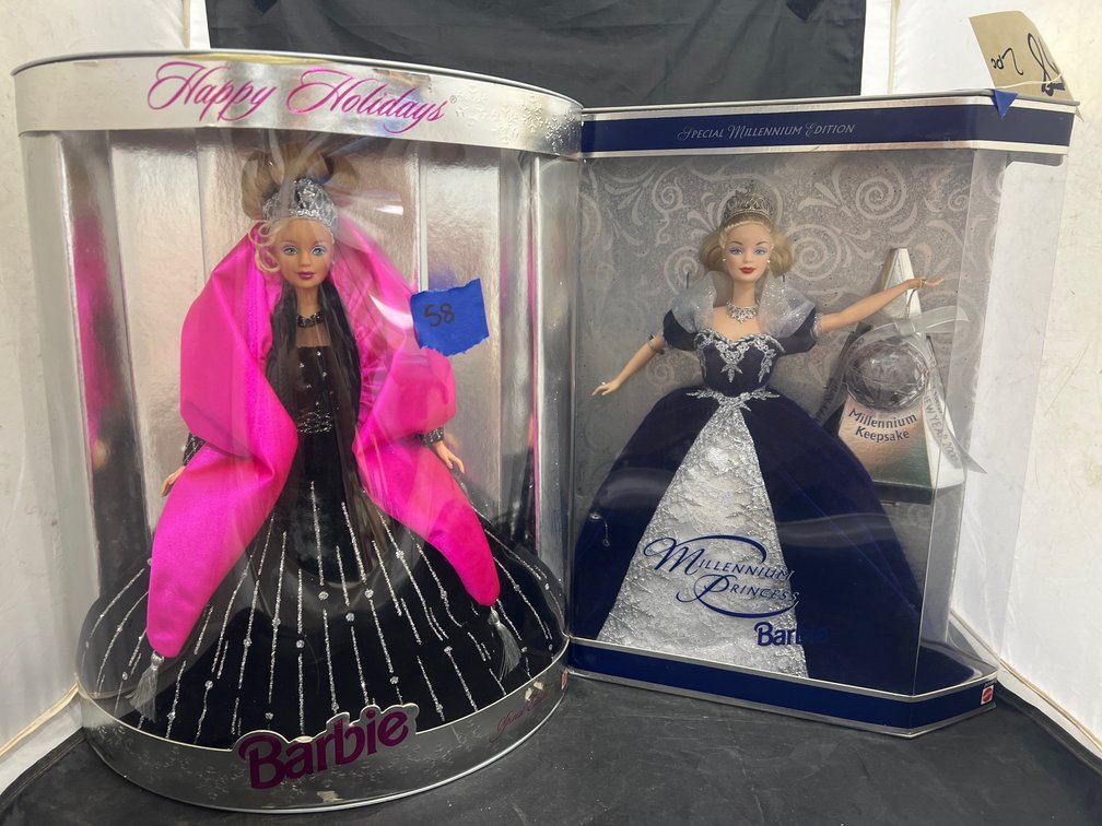 Millenium Princess Barbie in Box & Happy Holidays Barbie