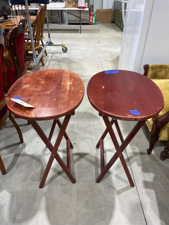 2 Pcs - Wooden Folding TV Trays 23"x17"x27"