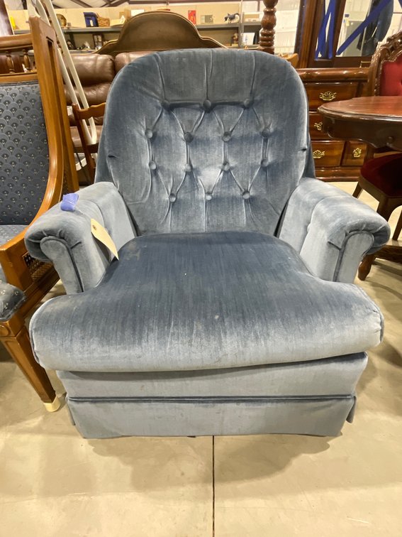 Cloth Upholstered Swivel Rocking Chair