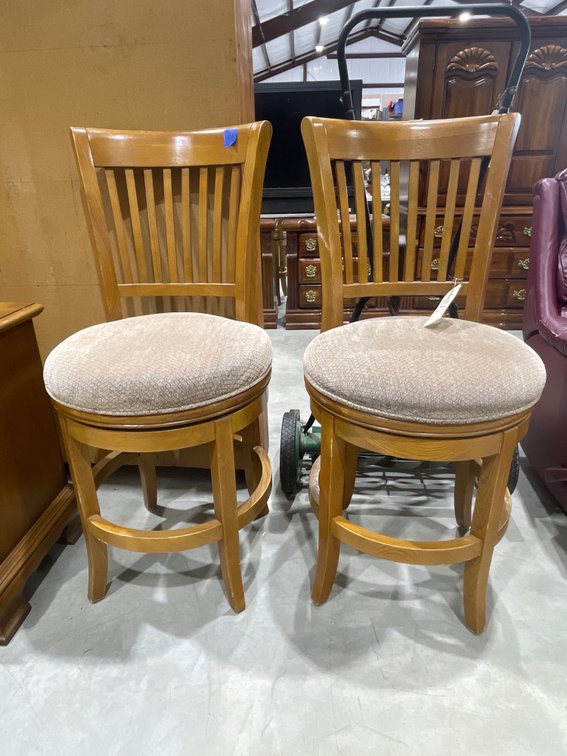 2 - Swivel Wooden Bar Stool 23"H