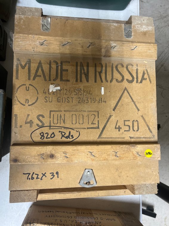 Wooden Case of 820 Rounds 7.62x39 Ammo