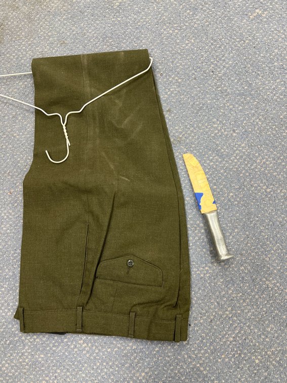2 Pcs - Fixed Blade Knife & Pr Military Uniform Pants