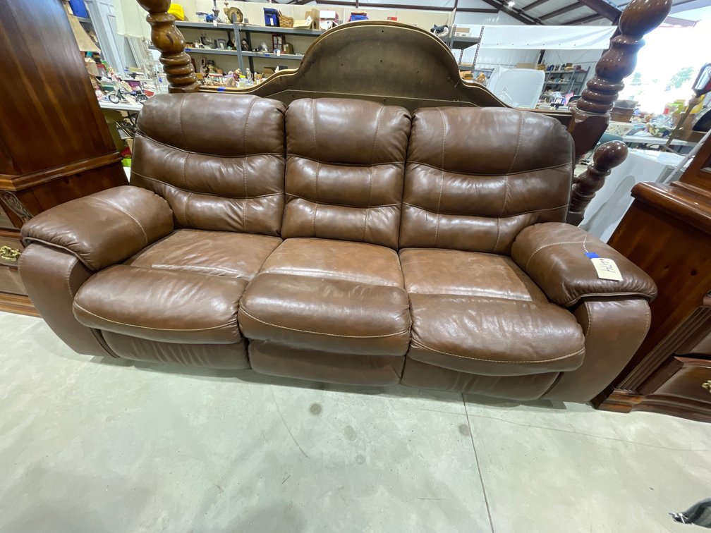 Leather Reclining Sofa 84"L