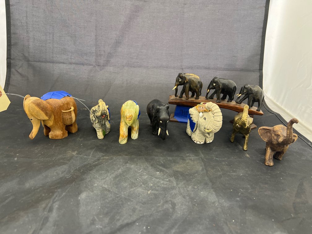 Assorted Elephant Figurines - one broken