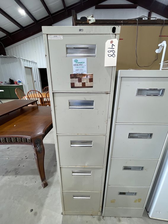 5-Drawer Metal Filing Cabinet 15"L x 29"W x 60"H