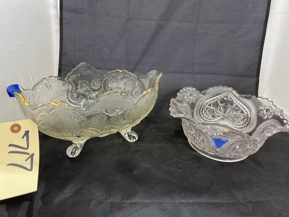 Gold Rimmed Fruit Bowl - Glass Bowl