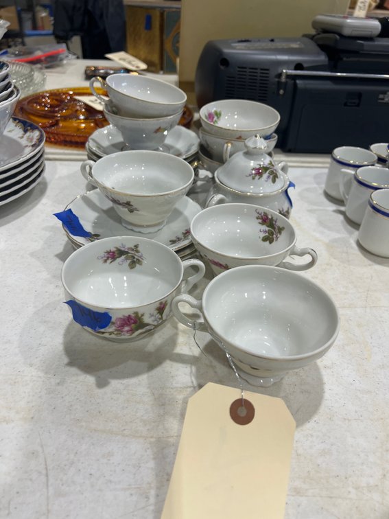 Gold Rimmed China - Teacups - Saucer - Sugar