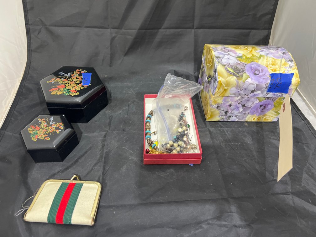 5 Pcs - Assorted Fashion Jewelry - Oriental Nesting Boxes - Sewing Kit & More