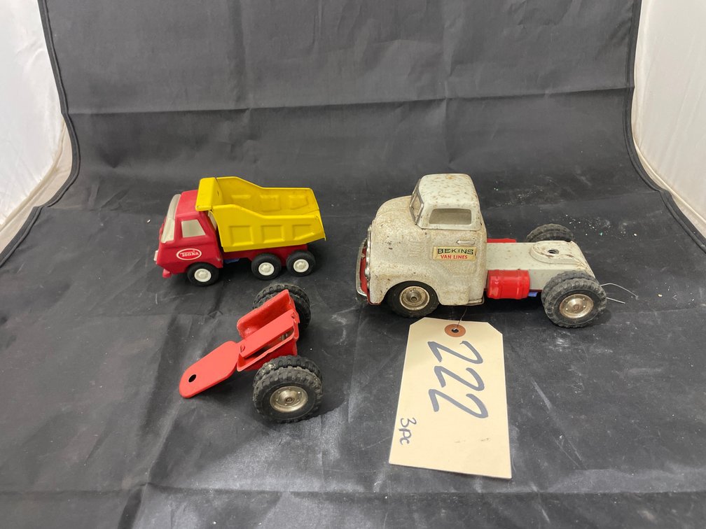 3 Pcs - Vintage Tonka Toy - Trailer - Truck