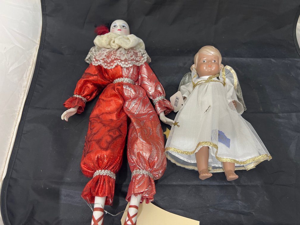 Porcelain Doll & Plastic Angel Doll