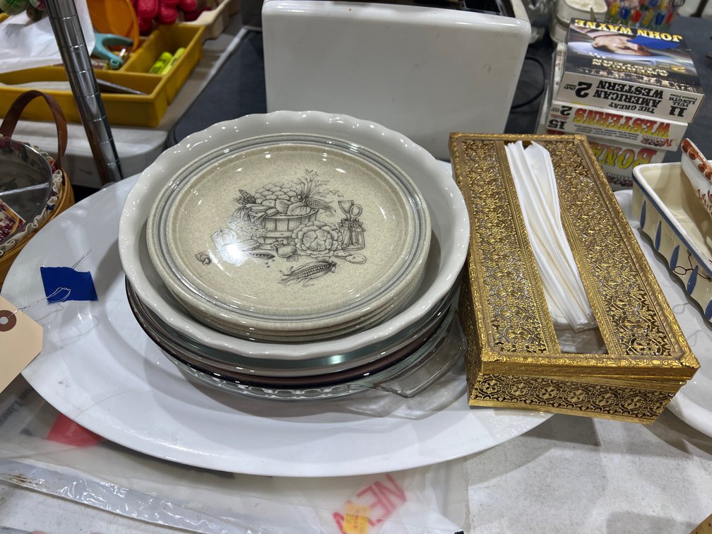 Assorted Plates - Pie Pans - Napkin Holder & More