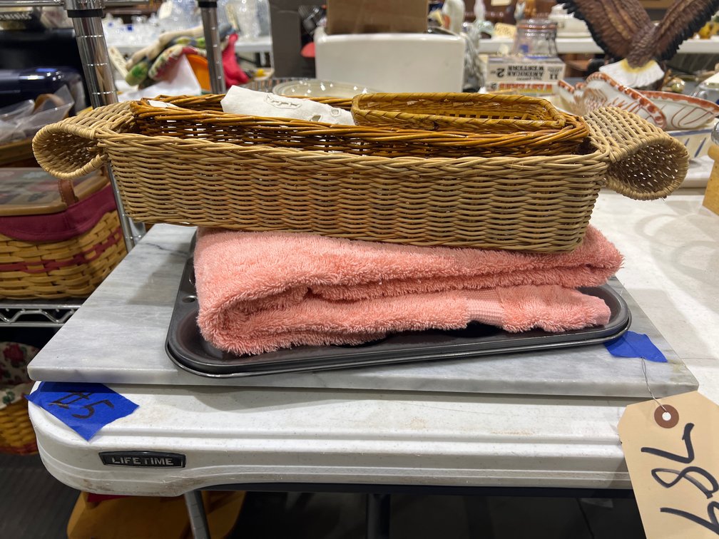 Stone Cutting Board - Muffin Tins - Wicker Basket & More