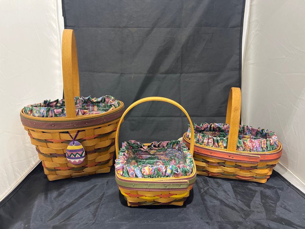 3 - Longaberger Basket w/Liners