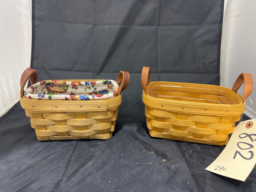 2 - Longaberger Baskets w/1 Fabric Insert