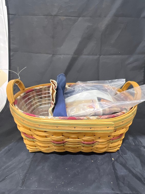 Longaberger Basket w/Insert & Extras