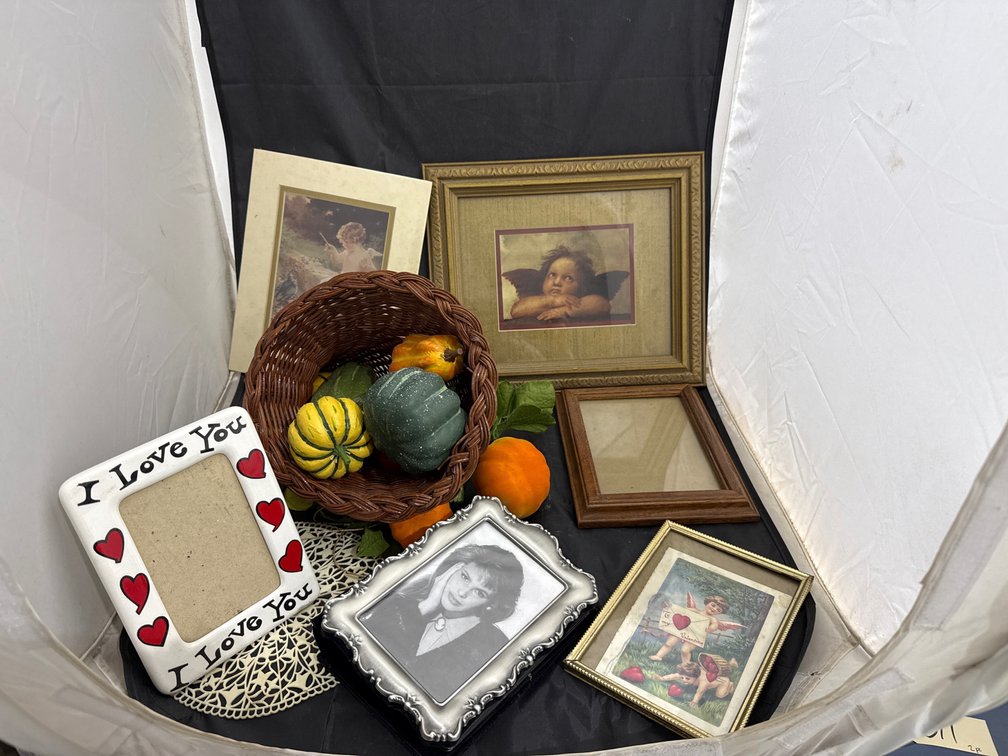 Cornucopia - Faux Vegetables - Pic Frames in Plastic Bin