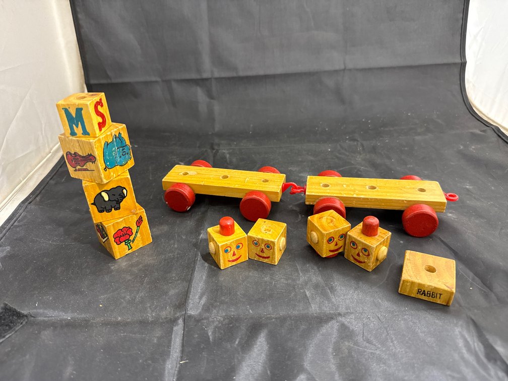 Vintage Wood Block Cars