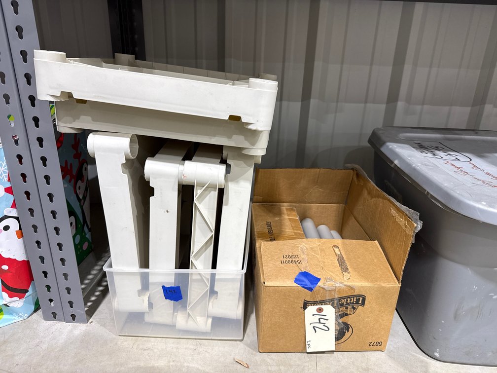 Plastic Stackable 6-Tier Shelf in Plastic Bin
