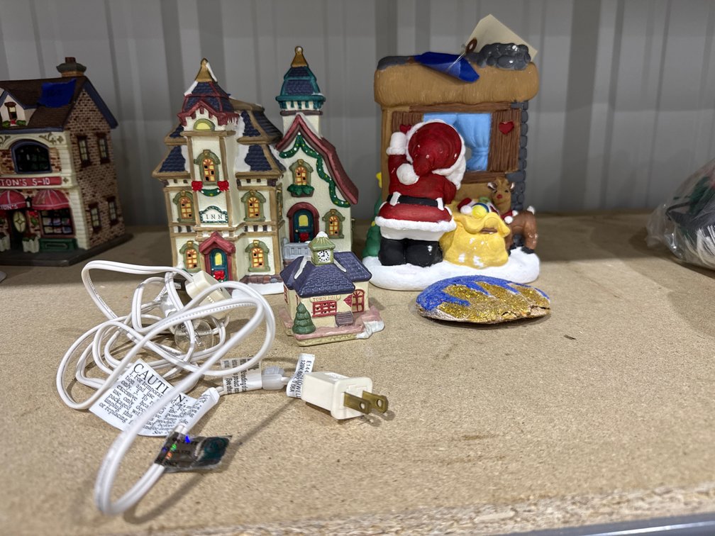 Lighted Christmas Village Bldg & Mini Christmas School House - Santa Decor