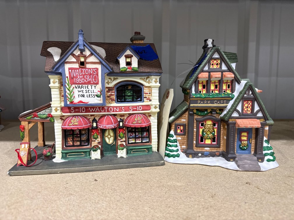 2 Pcs - Porcelain Christmas Village Pcs