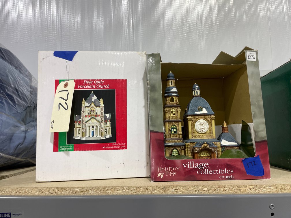 2 Pcs - 2 Christmas Village Buildings
