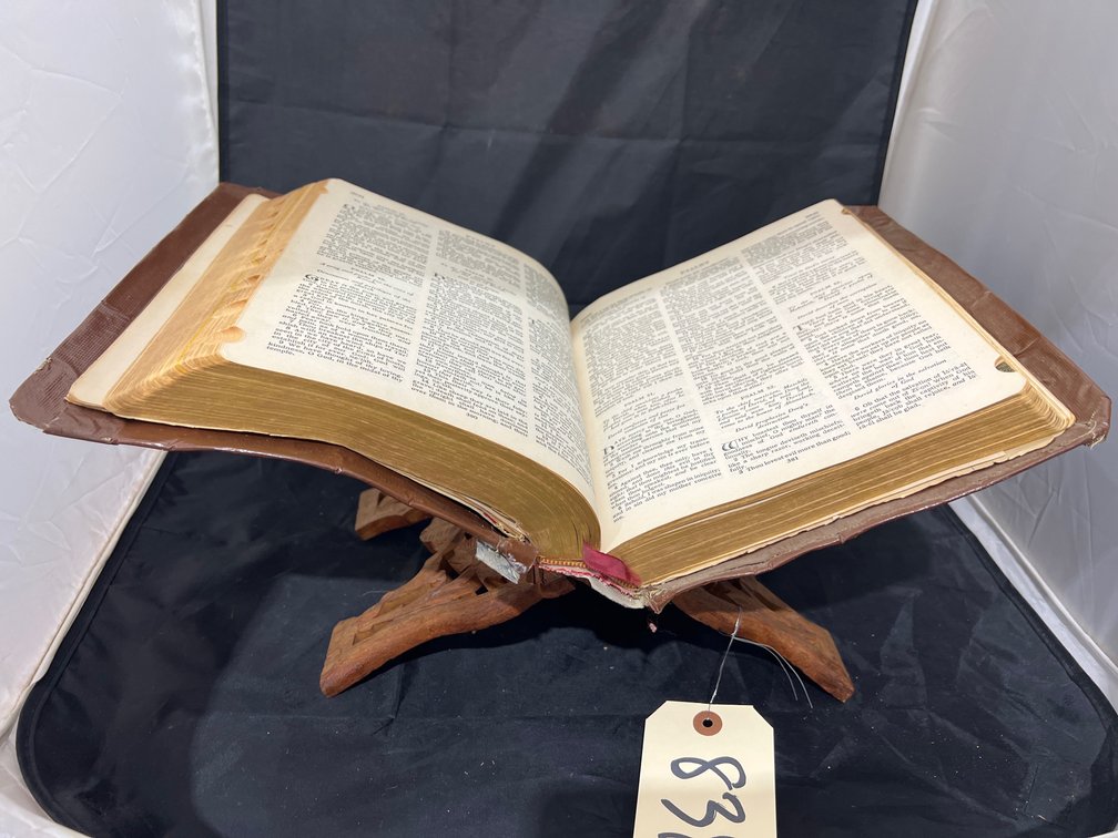 Folding Bible Stand w/1946 Bible