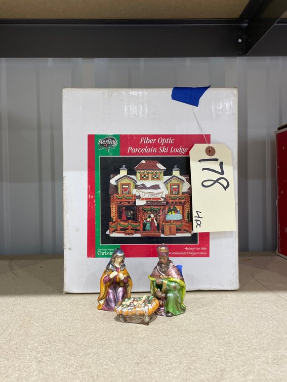 3 Pc Nativity & Christmas Village Building