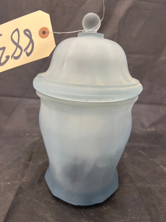Frosted Glass Canister w/Lid