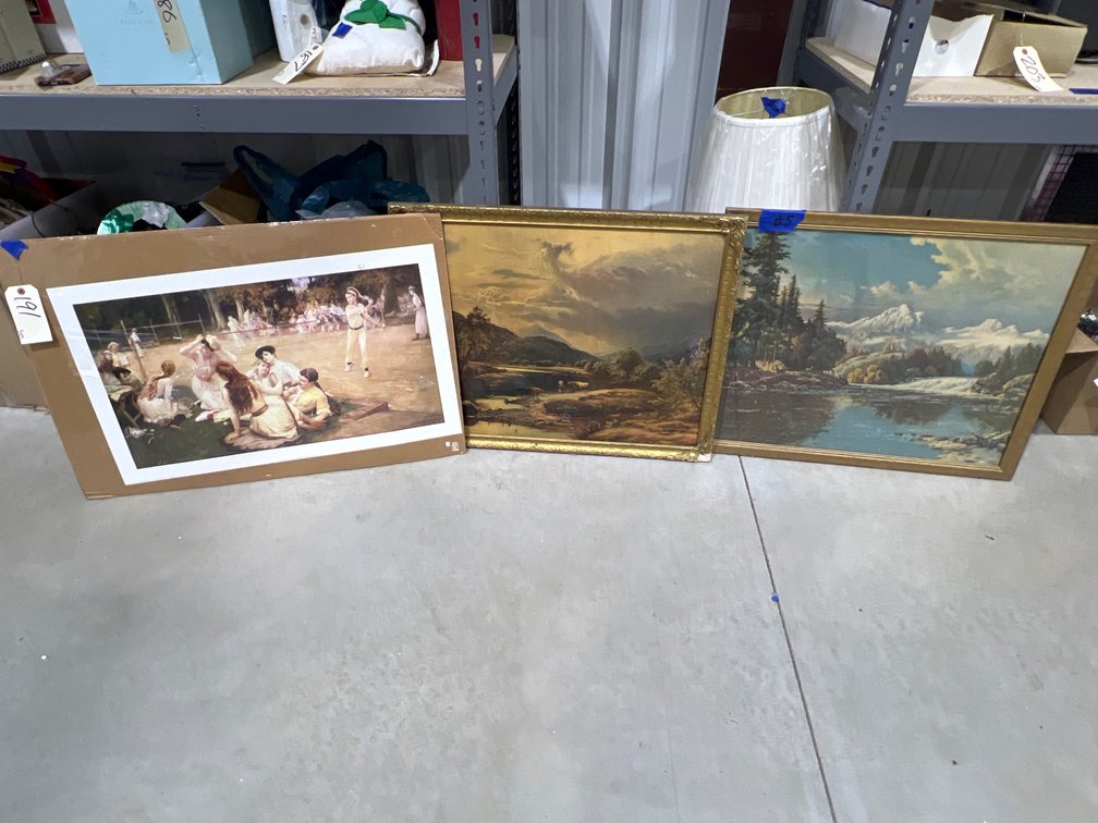 3 Pcs - Assorted Prints - 2 are Framed 31"x25" & smaller
