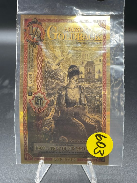 1/2 ARIZONA GOLDBACKS 24K GOLD