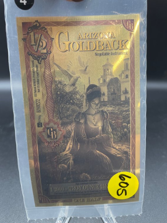 1/2 ARIZONA GOLDBACKS 24K GOLD