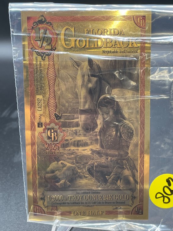 1/2 FLORDIA GOLDBACKS 24 K GOLD