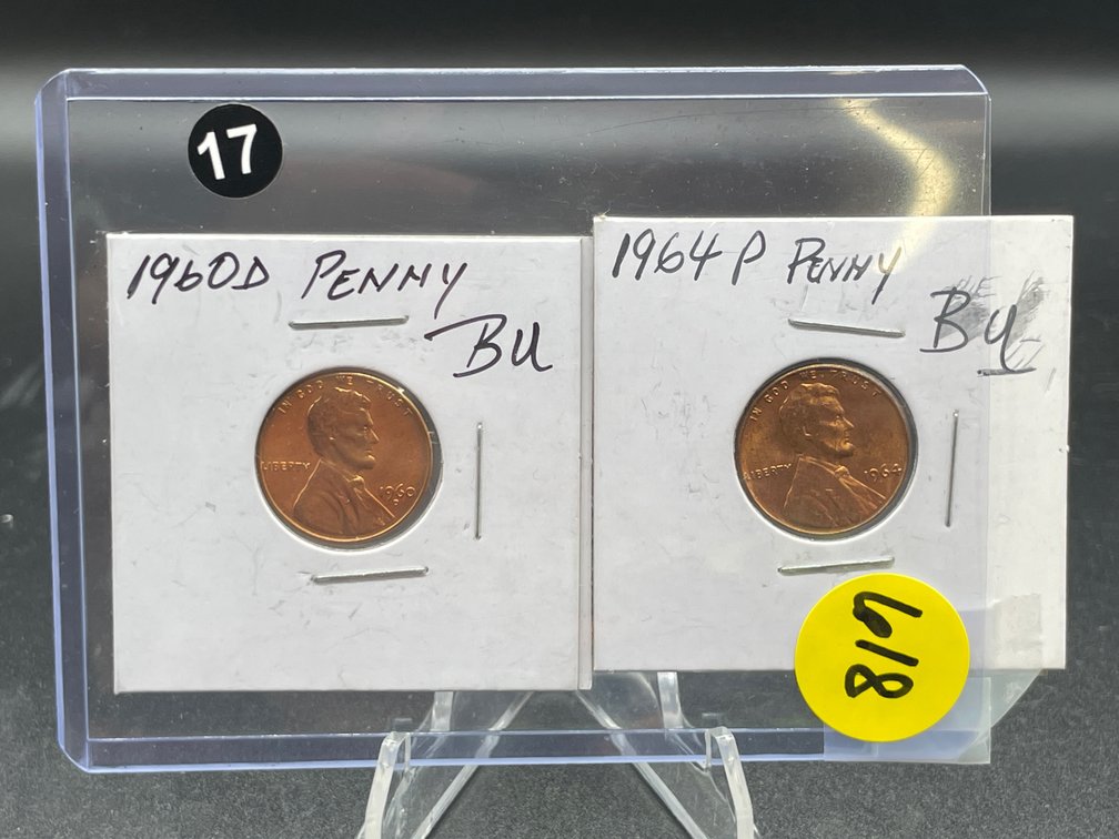 1964 P & 1960 D PENNIES BU S/D