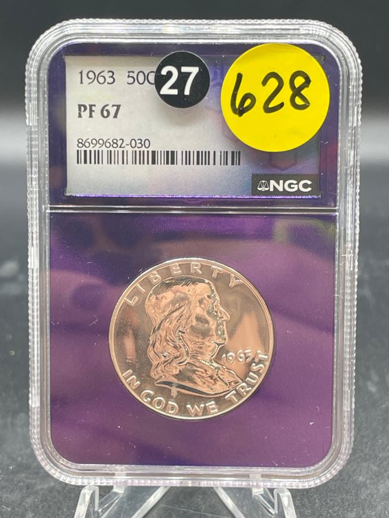 1963 50 C FRANKLIN 90% SILVER PF 67 NGC