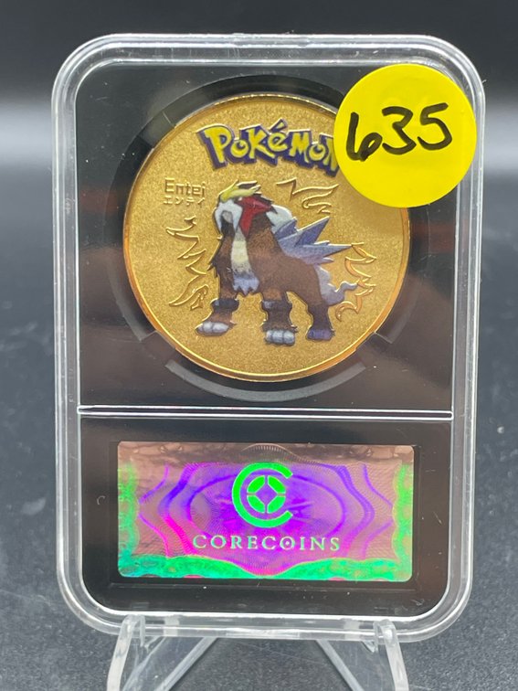 POKEMON ENTEI COLLECTIBLE GOLD TONED