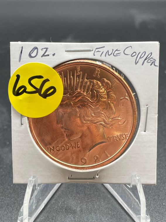 1921 PEACE DOLLAR .999 FINE COPPER 1 OZ.