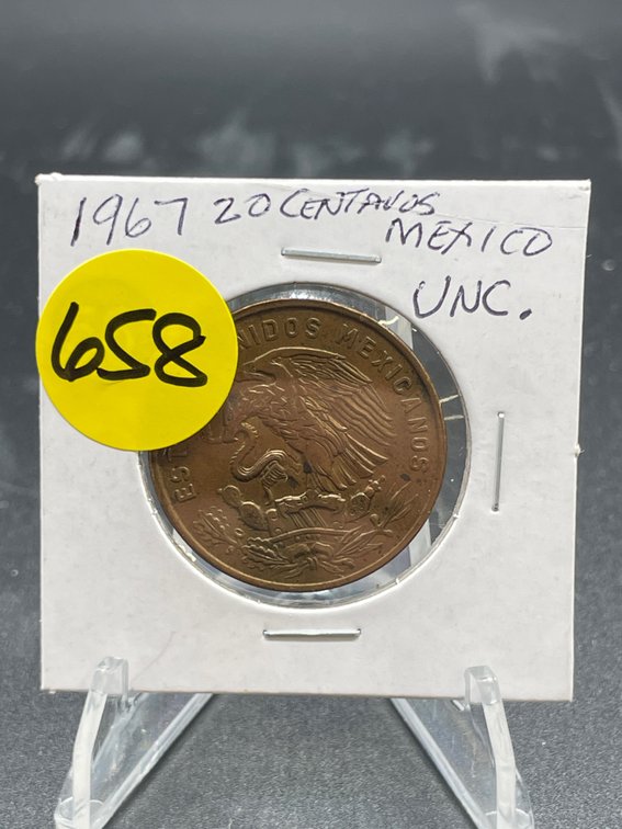 1967 20 CENTAVOS MEXICO.